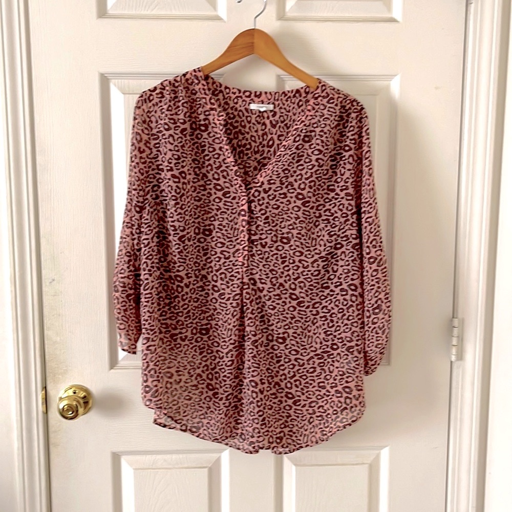 Sheer cheetah print top